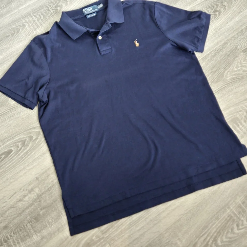 Polo Ralph Lauren Polo Mens XL Blue Pony Classic Fit Short Sleeve Pima Interlock
